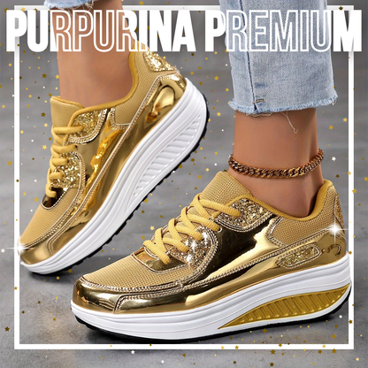 GoldenGlitz: Zapatillas de Purpurina Dorada
